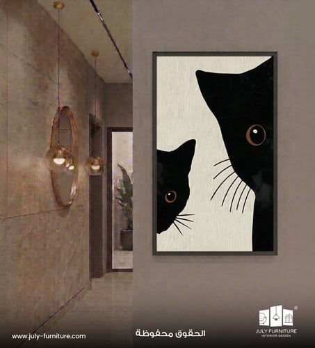 لوحة جدارية طبلون كهرباء - القطط