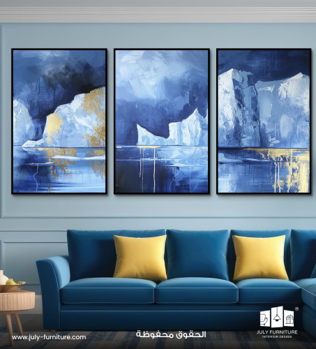 لوحات ثلاثية - Golden Iceberg Triptych
