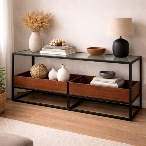 طاولة تلفاز - سطح زجاجي