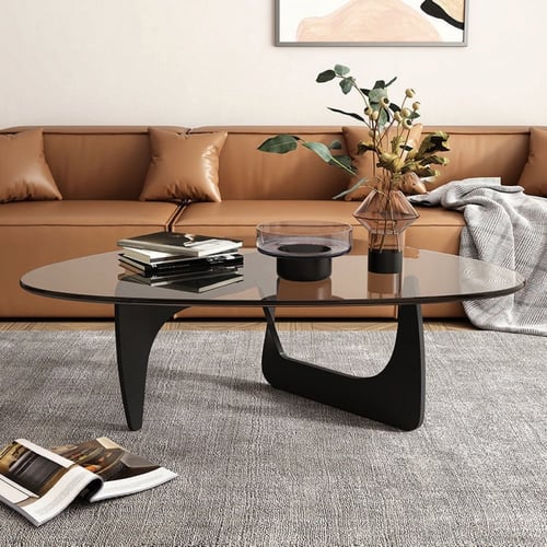 طاولة قهوة ، نيو كلاسيك، اسود زجاج شفاف