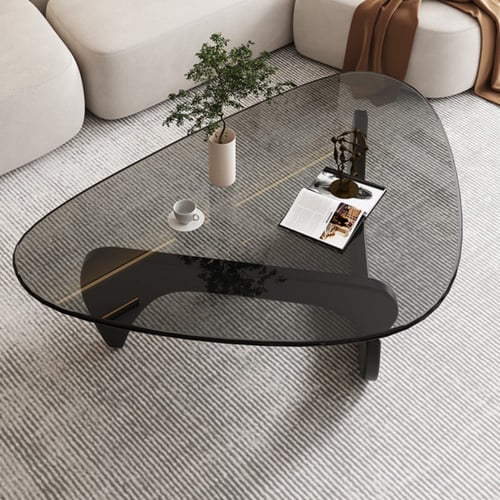 طاولة قهوة ، نيو كلاسيك, اسود زجاج اسود