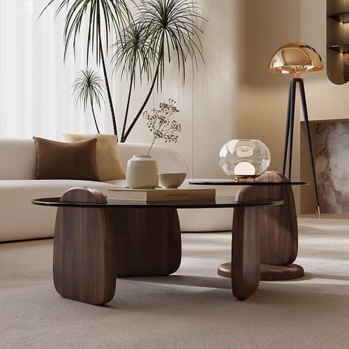 طاولات قهوة بني، نيو كلاسيك ، قطعتين