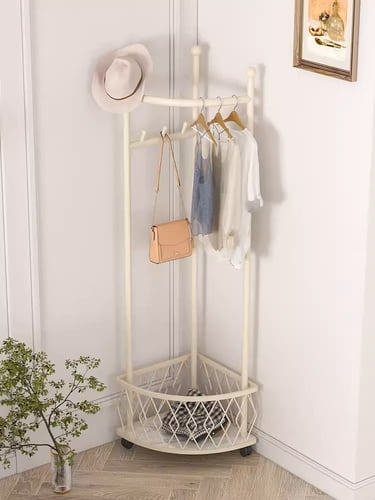 شماعة ملابس زاوية بسلة، 140 سم