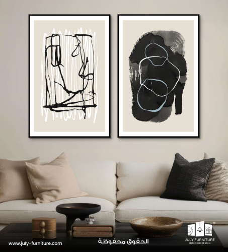 لوحات ثنائيه - خطوط التجريد