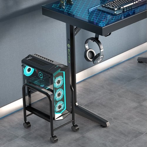 حامل بي سي متنقل مع 4 عجلات