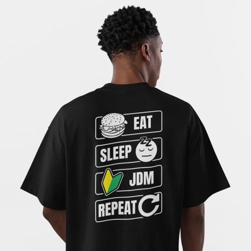 تي شيرت اوفر سايز Oversize T-Shirt Eat | Sleep | J...