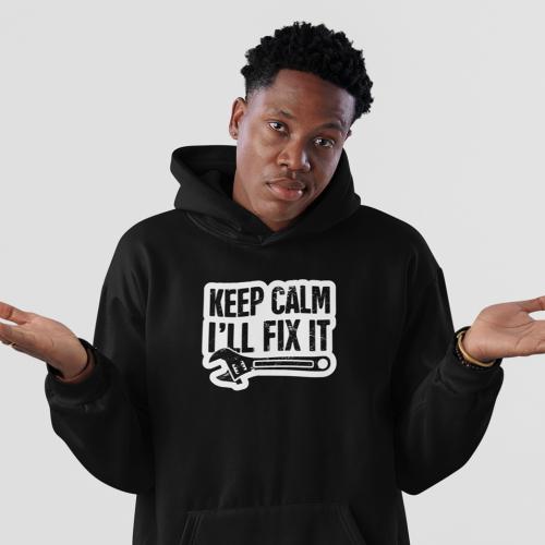 بلوفر مقاس كبير Hoodie Big Size Keep Calm I'll Fix...