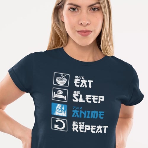 تي شيرت T-Shirt Eat Sleep Anime