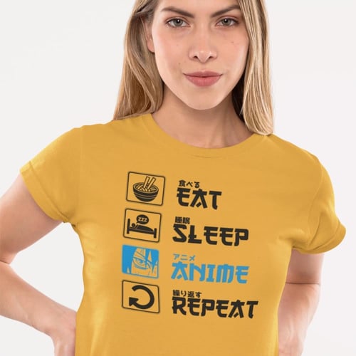 تي شيرت T-Shirt Eat Sleep Anime
