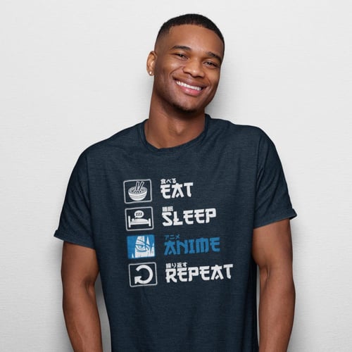 تي شيرت T-Shirt Eat Sleep Anime