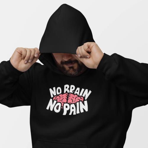 بلوفر مقاس كبير Hoodie Big Size No Brain No Pain