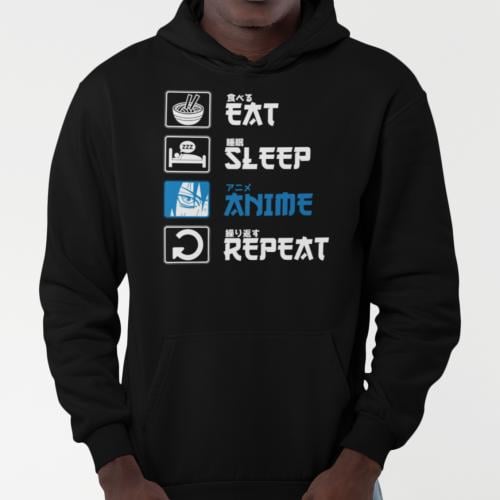 بلوفر Hoodie Eat Sleep Anime
