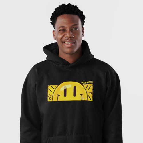 بلوفر مقاس كبير Hoodie Big Size Good Vibes