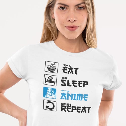 تي شيرت T-Shirt Eat Sleep Anime