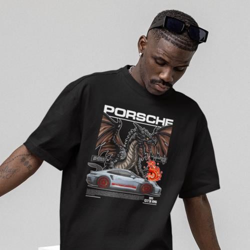تي شيرت اوفر سايز بورش Oversize T-Shirt Porsche 91...