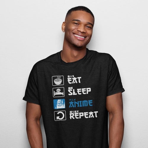 تي شيرت T-Shirt Eat Sleep Anime