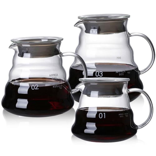 سيرفر قهوة زجاجي حجم 02 بغطاء كبس قوي لحفظ الحرارة