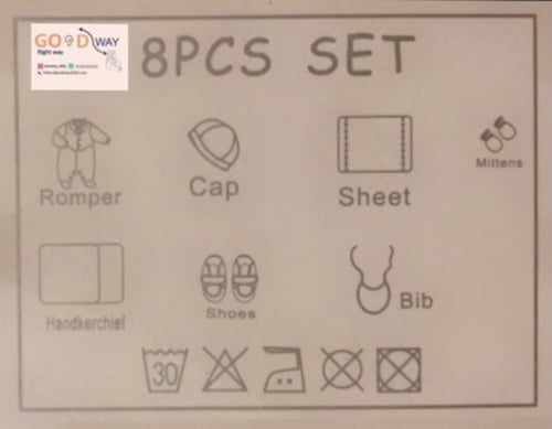 بوكس طقم مواليد 8قطع بناتي