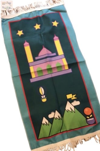 سجادة اطفال لون أخضر برسومات جميلة