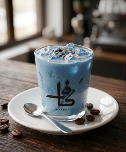 بلو لاتيه بارد cold blue latte