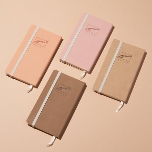 دفتر جلدي صغير - وردي