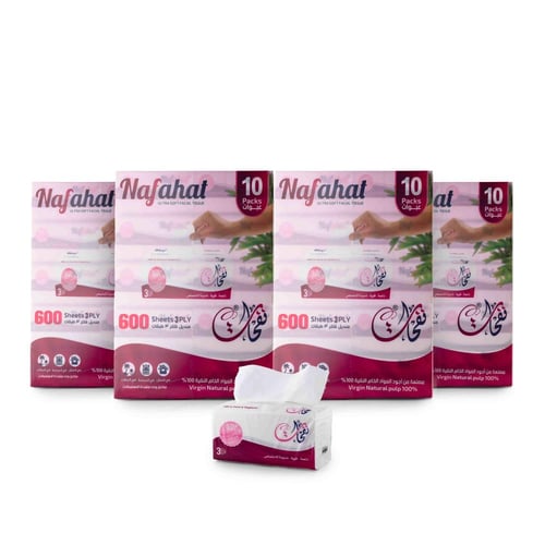 مناديل نفحات 600 منديل 3 طبقات 40 عبوة