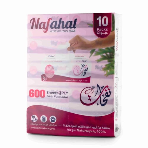 مناديل نفحات 600 منديل 3 طبقات 40 عبوة