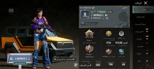 حساب ببجي عالمية لفل عالي