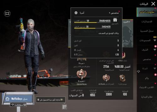 حساب ببجي عالمية نوادر