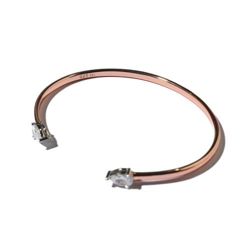 اسوارة روزجولد نسائية برايت مزينة بفصوص حجر الزركو...