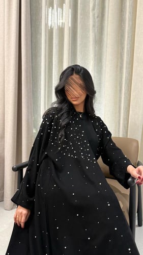 B017-عباية نغم بقماش سراميك شك