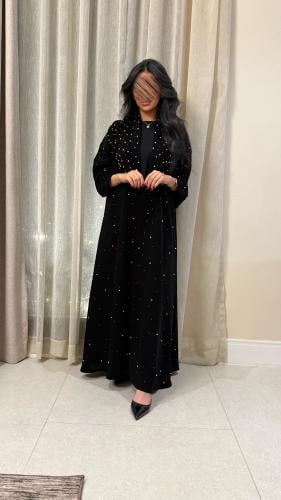 B017-عباية نغم بقماش سراميك شك