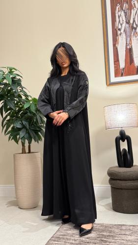 B021-عبايه نغم بقماش انترنت شك على قماش جاكر