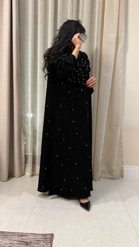 B017-عباية نغم بقماش سراميك شك