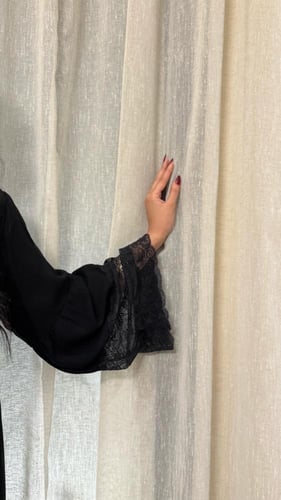 B03-كولكشن العيد عباية نجلا بقماش كريب ملكي كسرات...