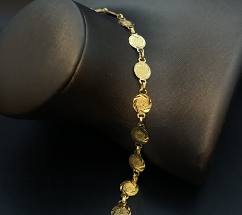 اسواره (انسيال) جنيهات صف الحجر عيار 21. الطول 45...