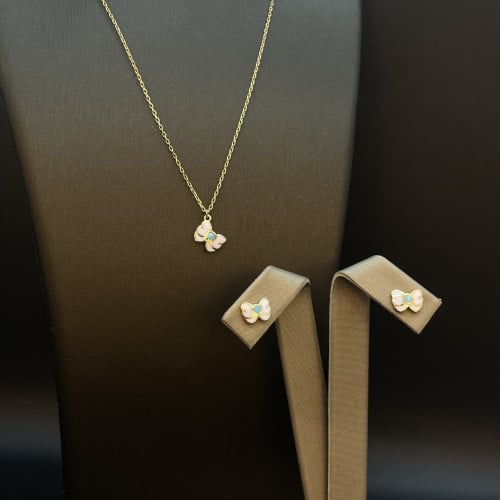 ريع طقم اطفال عيار 18. طول السلسال 33-35 سم. الوزن...