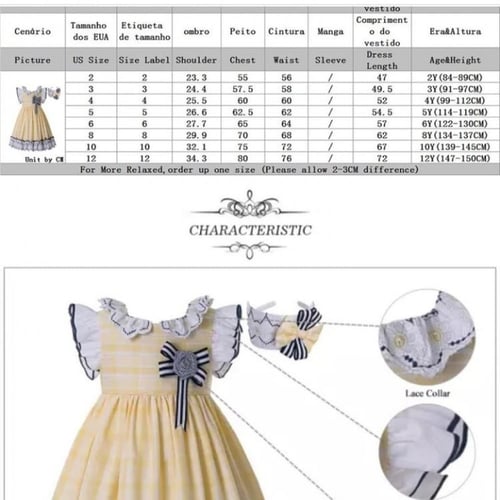فستان بناتي أصفر - طوق