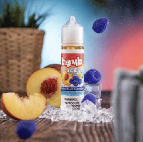بومب خوخ توت ايس Bomb Peach Blue Raspberry Ice