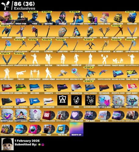 حساب فورتنايت اكس كريتوس 125skin اساسي