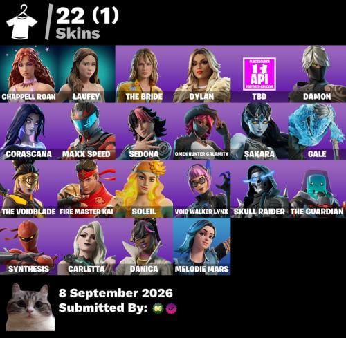 حساب فورتنايت 8k فيبوكس اساسي