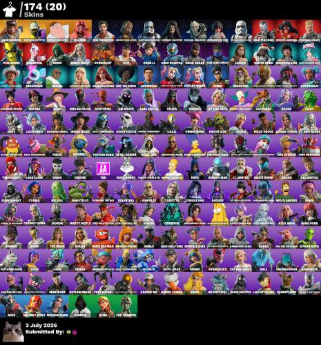 حساب فورتنايت 174skin فيبوكس5900 اساسي