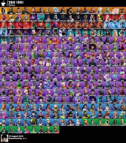 حساب فورتنايت 280skin اساسي