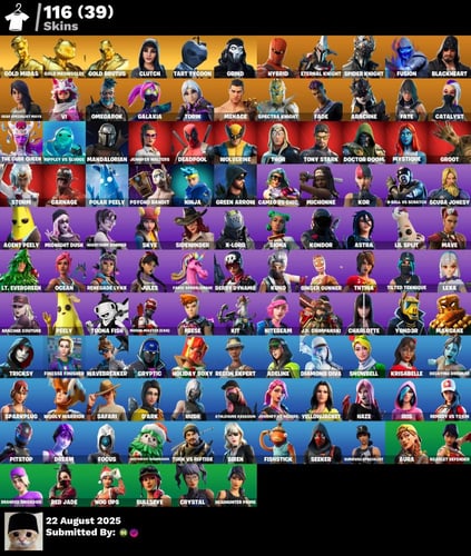 حساب فورتنايت 116skin اكس كريتوس اساسي