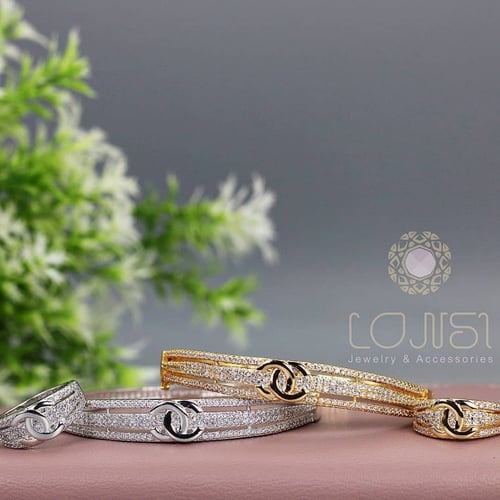 اسوارة وخاتم زركون مطلي