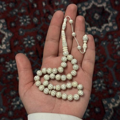 مسباح عاج مطعم فضة
