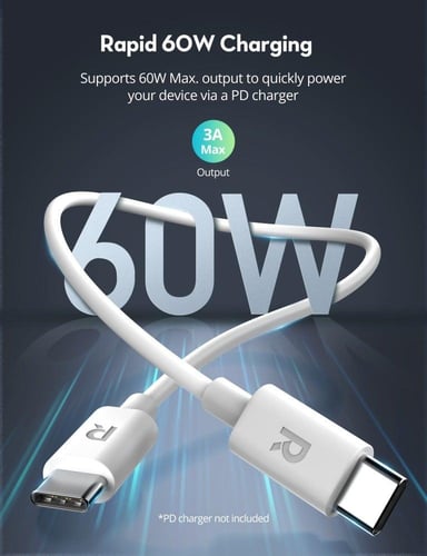 كيبل راف باور من تايب سي الى تايب سي 1 متر