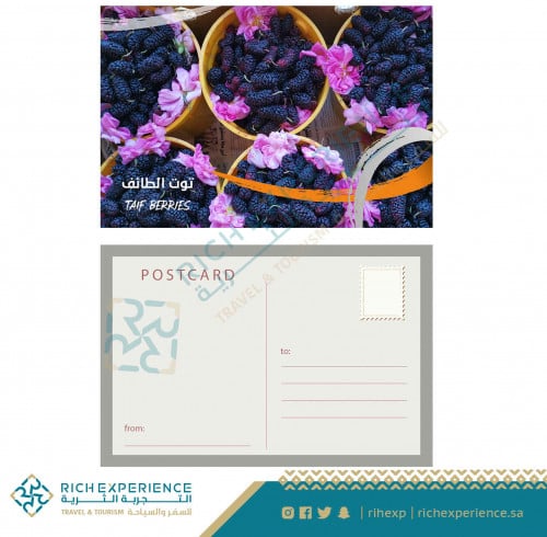 بطاقة تهنئة بصورة توت الطائف