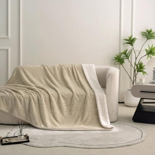 بطانية مخمل وفرو نفرين