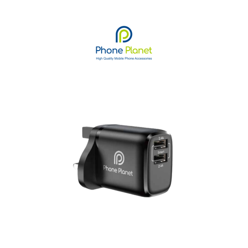 شاحن جداري مزدوج من Phone Planet – منفذين USB 2.4A...